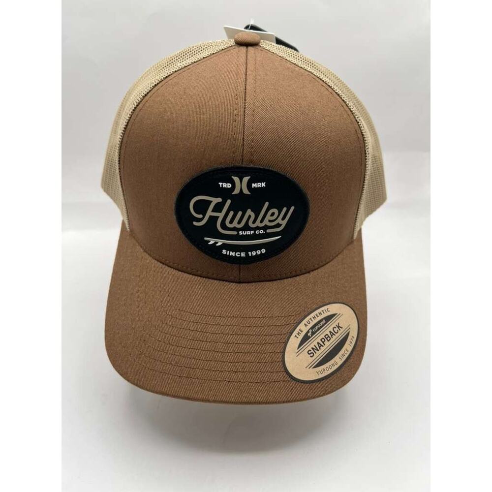 Hurley Beach Break Trucker 2.0 Snapback Hat Brown Tan Mesh Cap NWT One Size